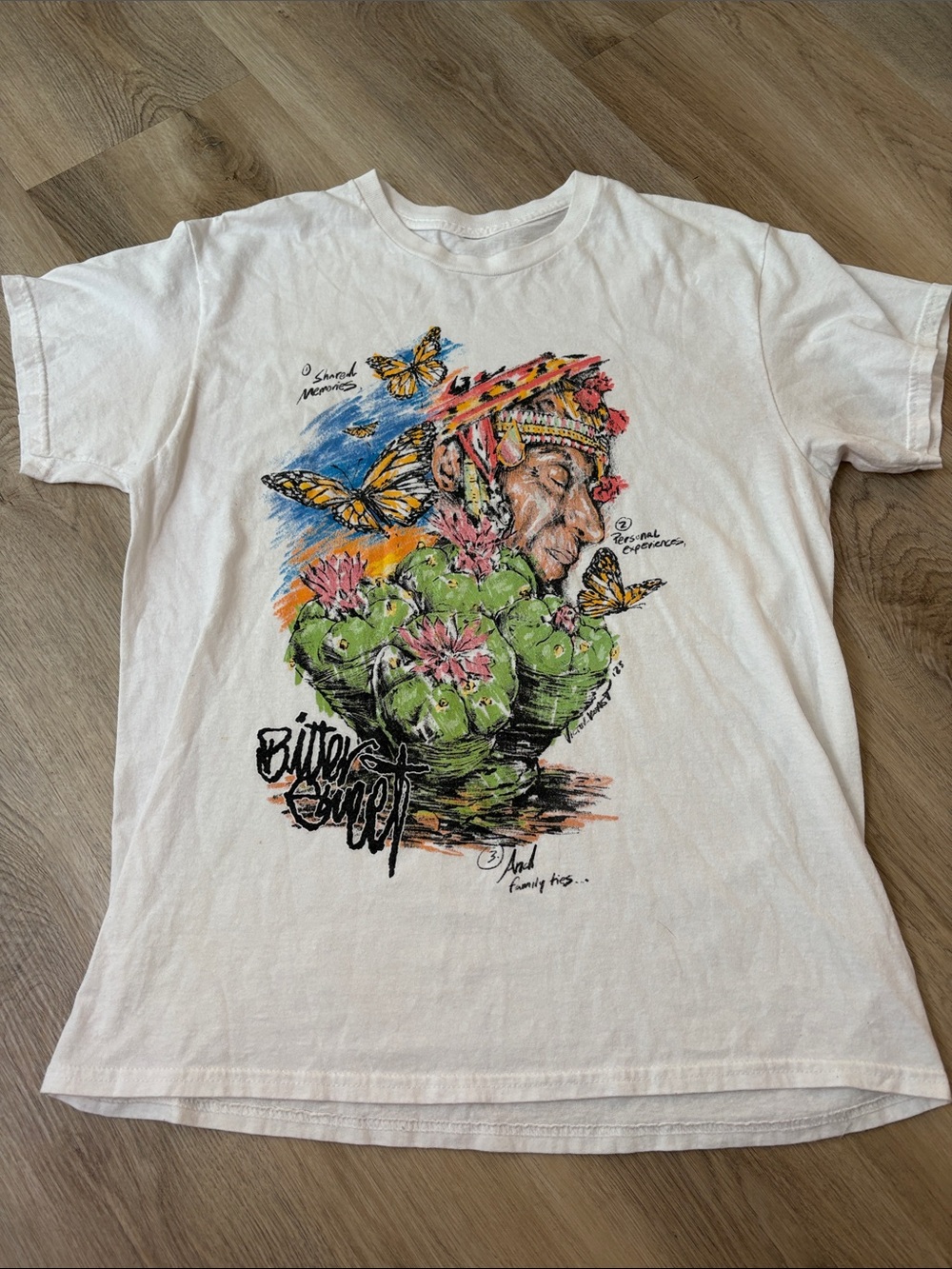 Bitter Sweet Shaman Cactus Graphic Tee White Size Large festival  streetwear